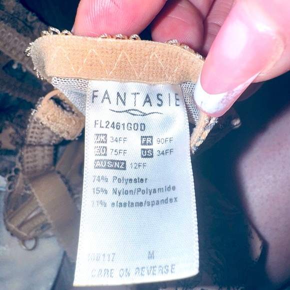 Fantasie Underwire Bra Style FL2461GOD 34FF Multi color Paisley Print Lace trim - Picture 8 of 12